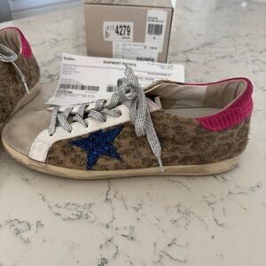 Hardly worn! Golden Goose Leopard Suede Glitter Star Size 40 (10)